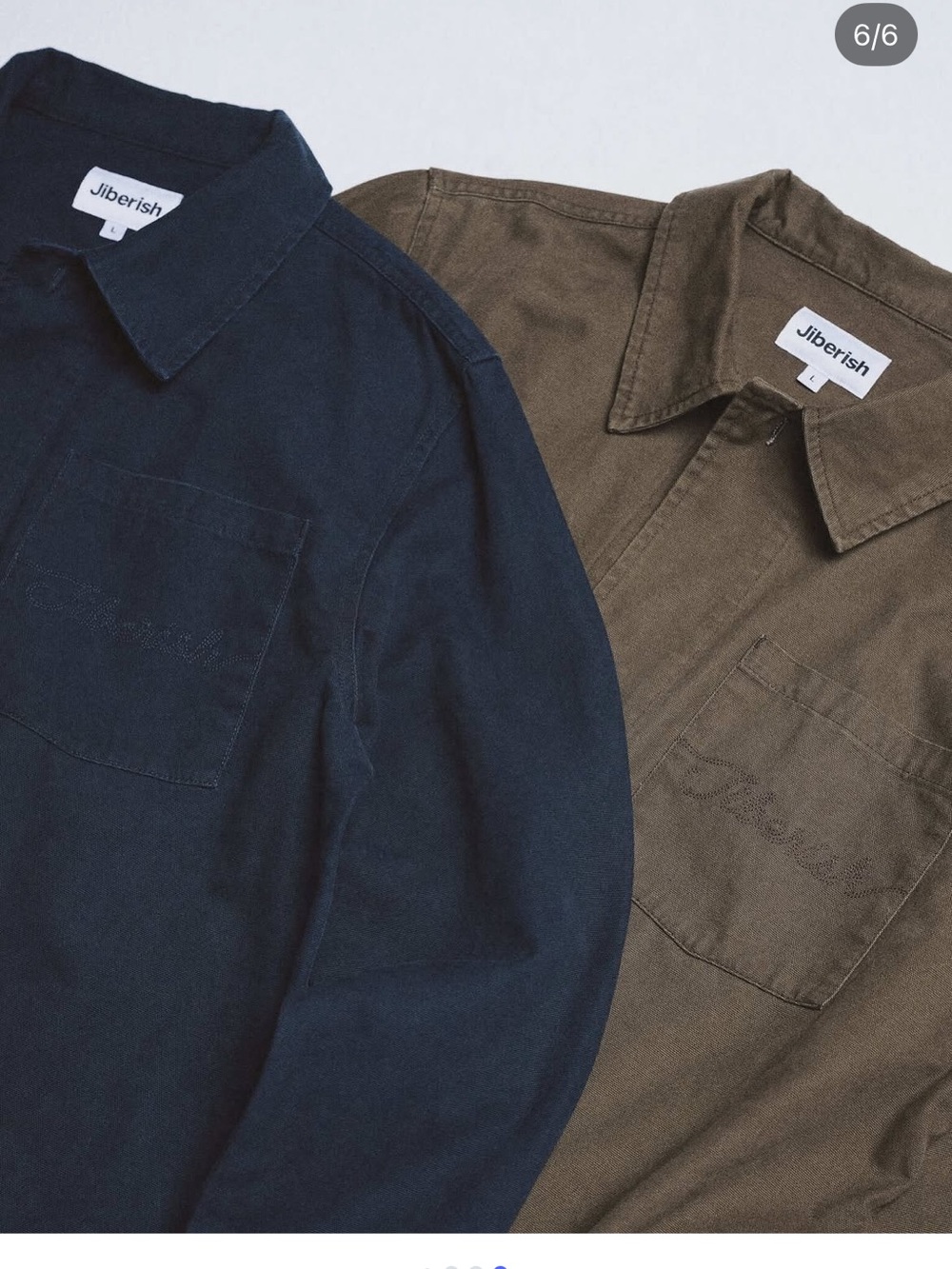 Jibberish Washed Canvas Overshirt-navy size M - Picture 10 of 11